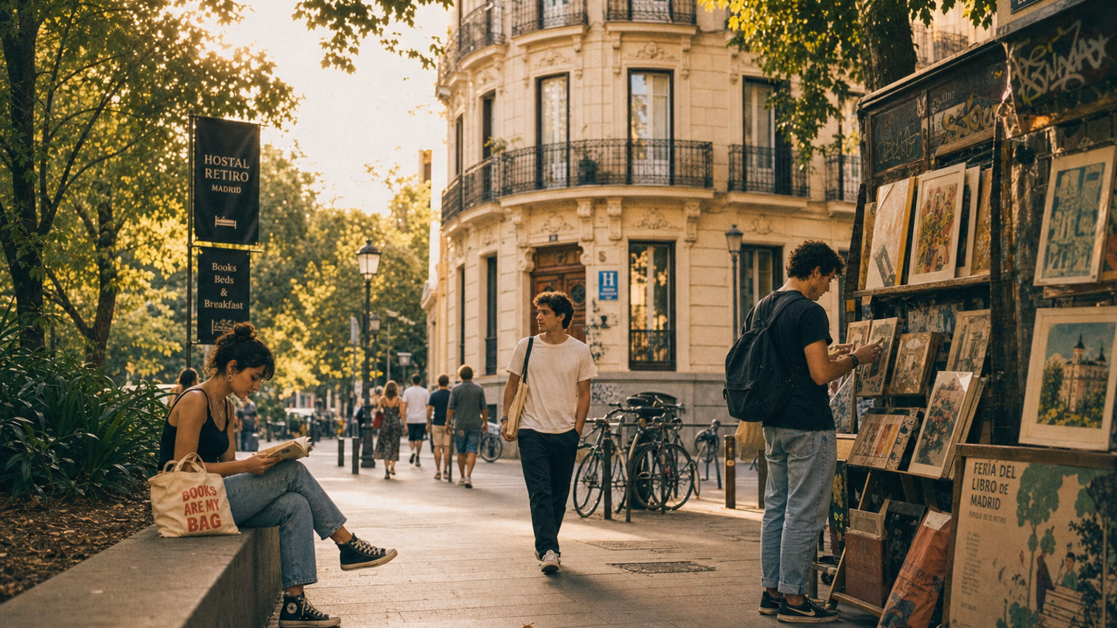 Hostal cerca del Parque del Retiro para la Feria del Libro