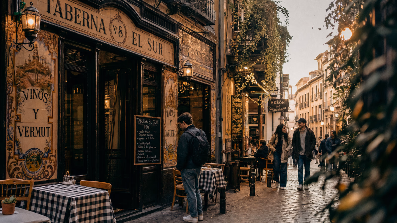 Un plato de cocido madrileño servido en un restaurante tradicional cerca de la Plaza Mayor