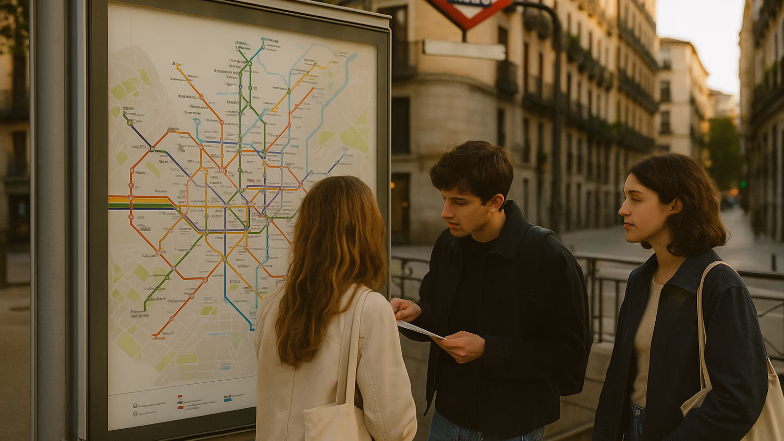 Public transport map in Madrid during Pride