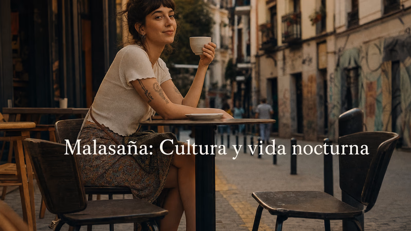 Calle típica del barrio de Malasaña en Madrid