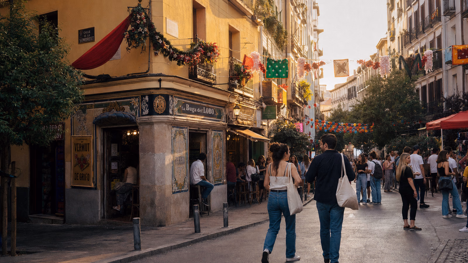 Streets decorated for Madrid’s castizo festivals